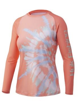 HUK Fishing Spiral Dye Long Sleeve Shirt Women’s Size Medium